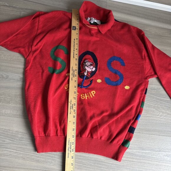 Vintage JC De Castelbajac Sweater POPEYE S.O.S. Safe Ship Sz SM/M(50) Made Italy - Picture 6 of 16